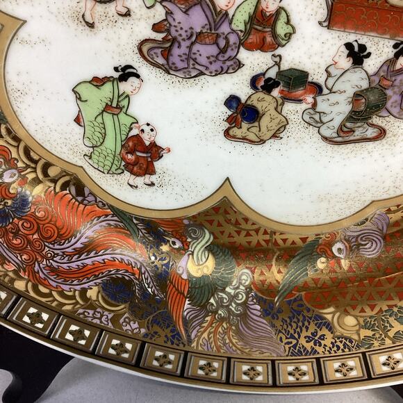 Antique Chinese Hand Painted Famille Plate - 10” - Picture 8 of 13